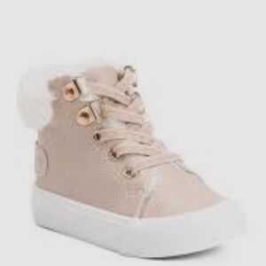 Source Unknown Tan and White Sneakers with Platform Sole